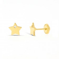 Pendiente estrella 6.5mm. oro