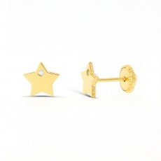 Pendiente estrella 6.5mm. oro
